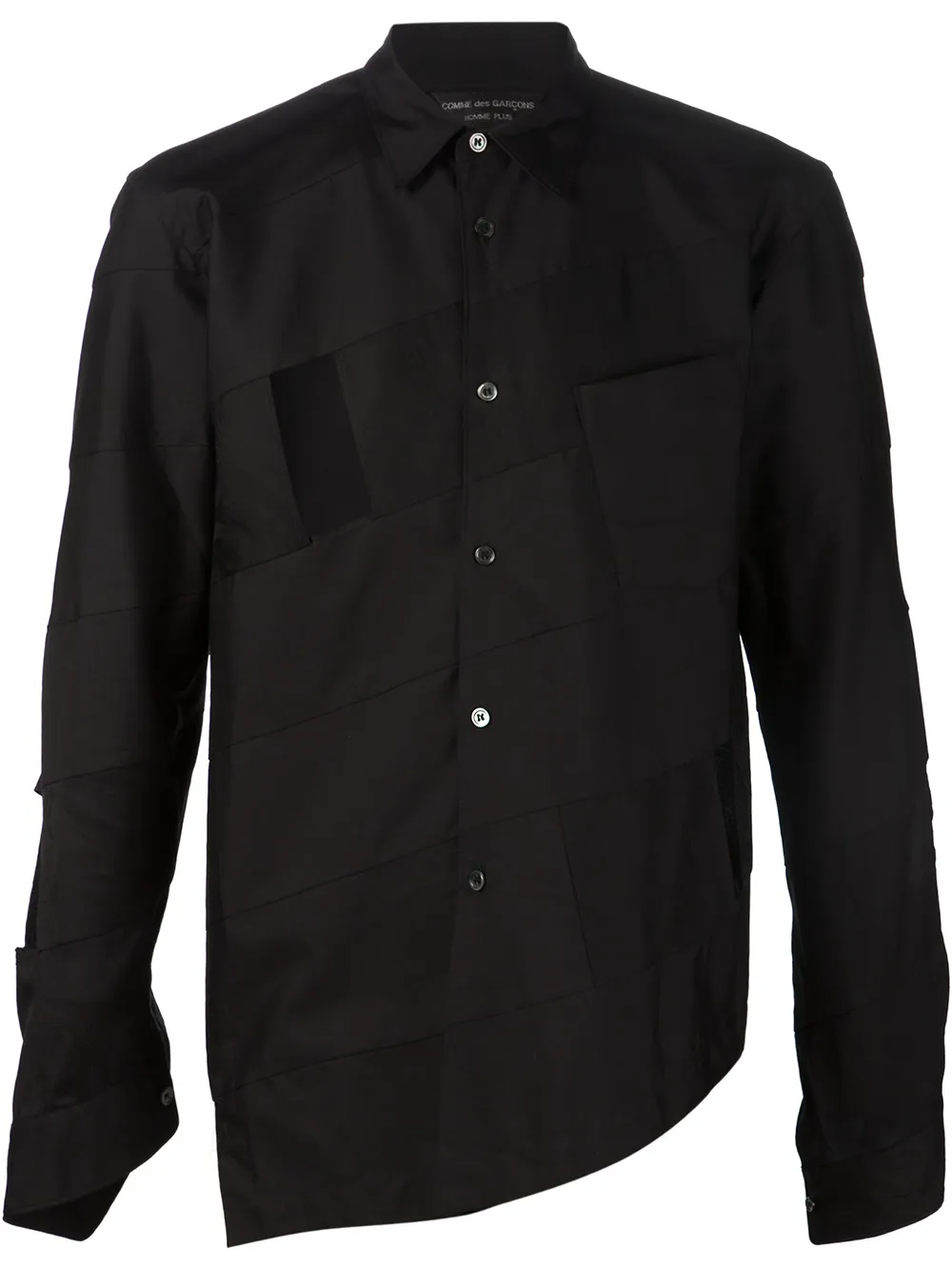 Comme des Garçons Homme Plus cutout detail panelled shirt | Black | Image 1
