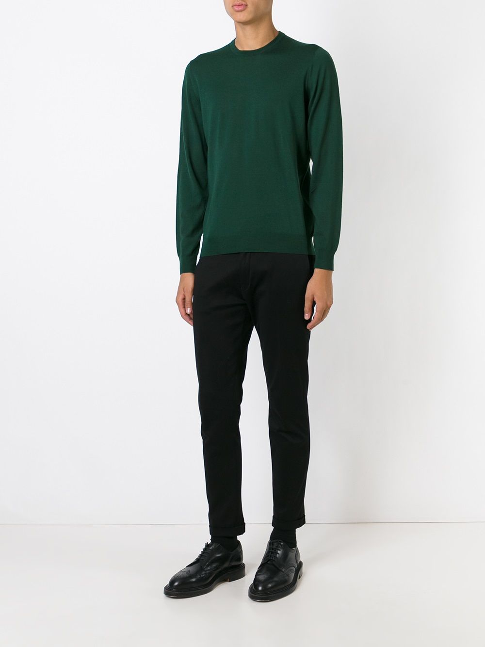 Shop Drumohr Crew Neck Sweater In Green