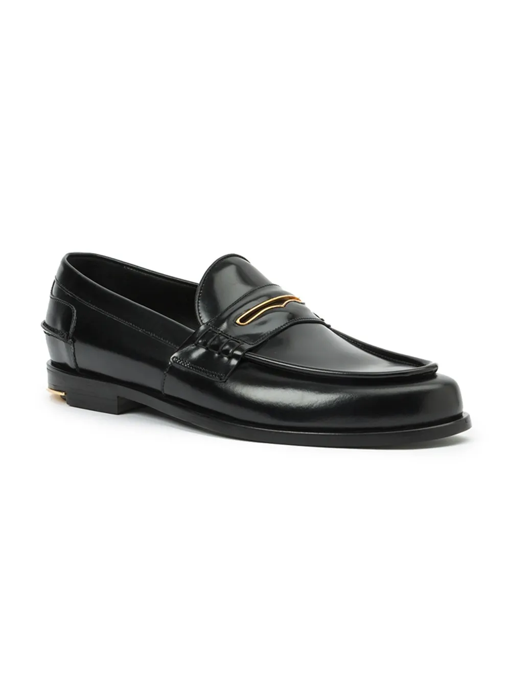 Louis Leeman metal detail penny loafers - Zwart