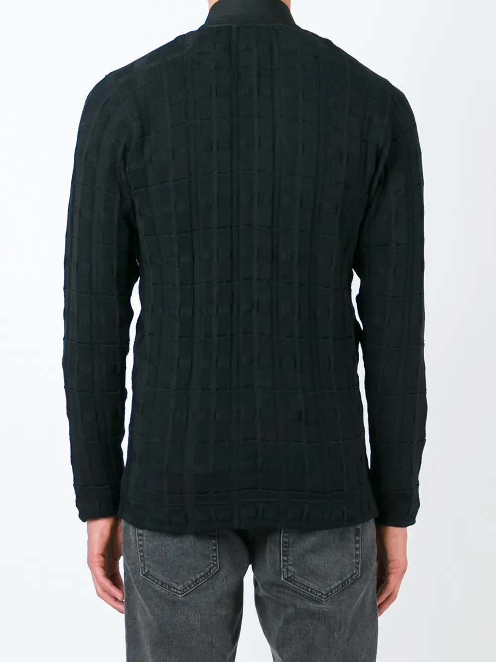 Junya Watanabe Textured Cardigan In Black