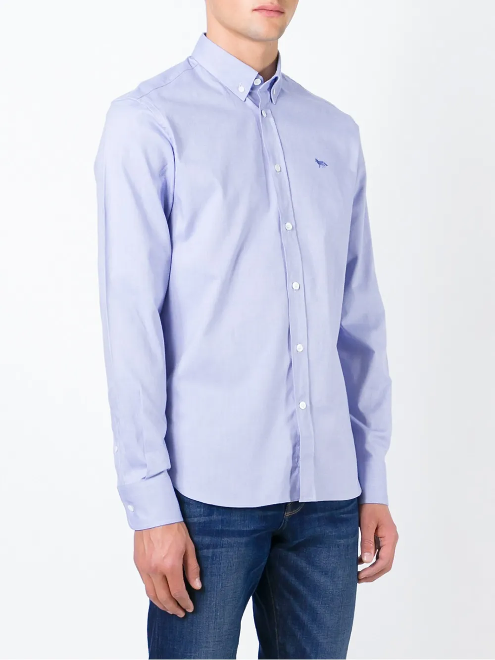 Maison Kitsuné button down shirt Blauw
