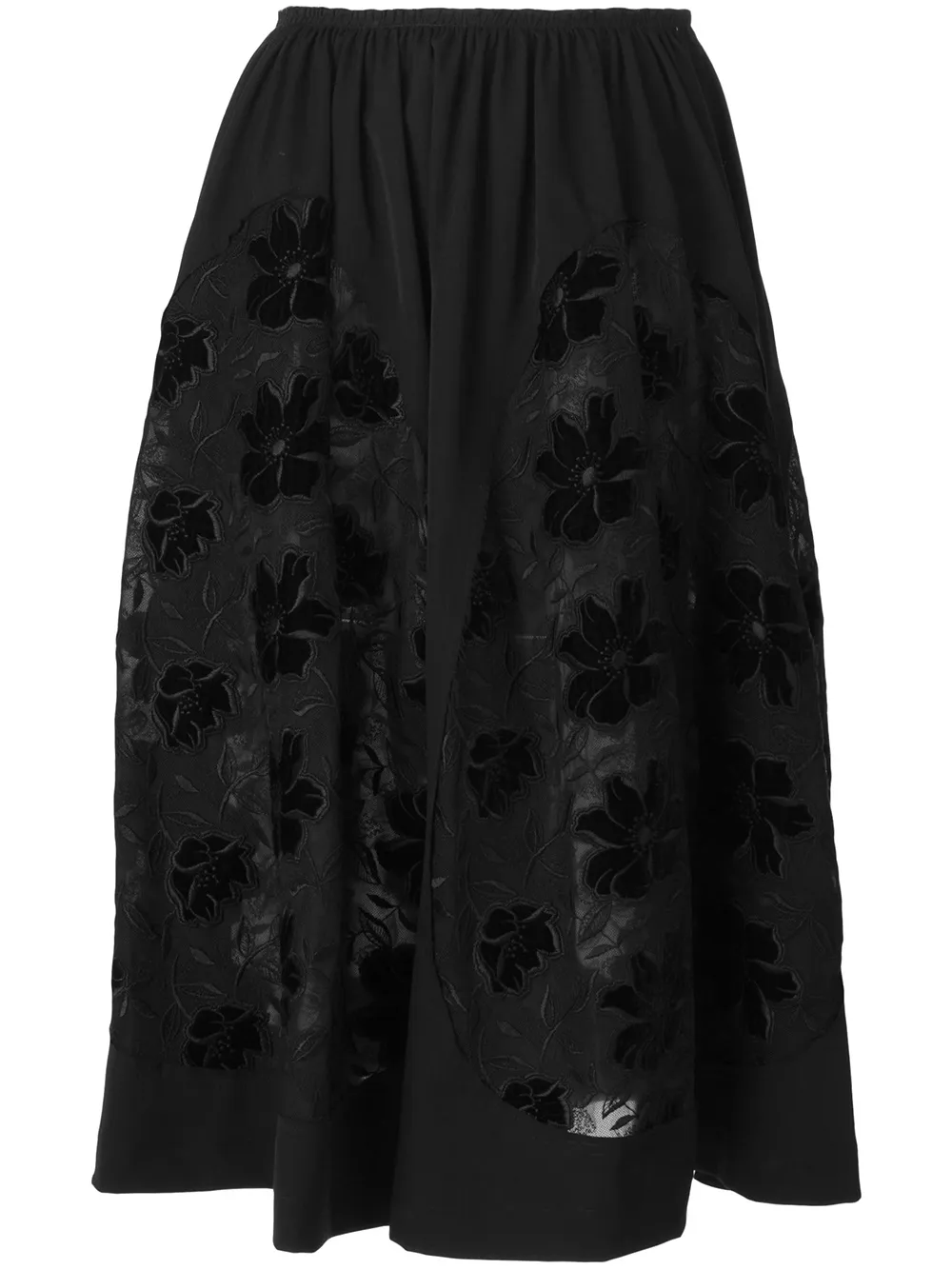 Comme Des Garçons embroidered flared skirt | Black | Image 1