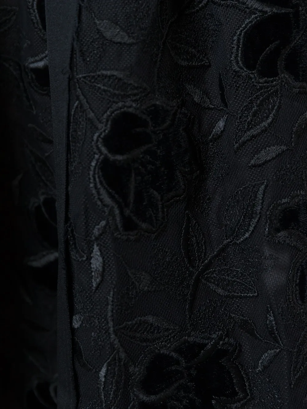 Comme Des Garçons embroidered flared skirt Zwart