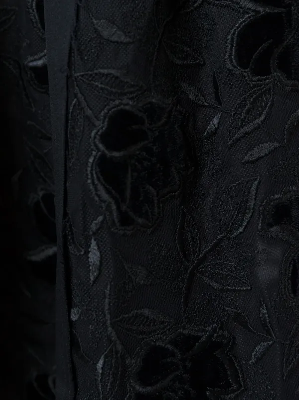 Comme Des Garçons 刺繍ディテール フレアスカート | ブラック