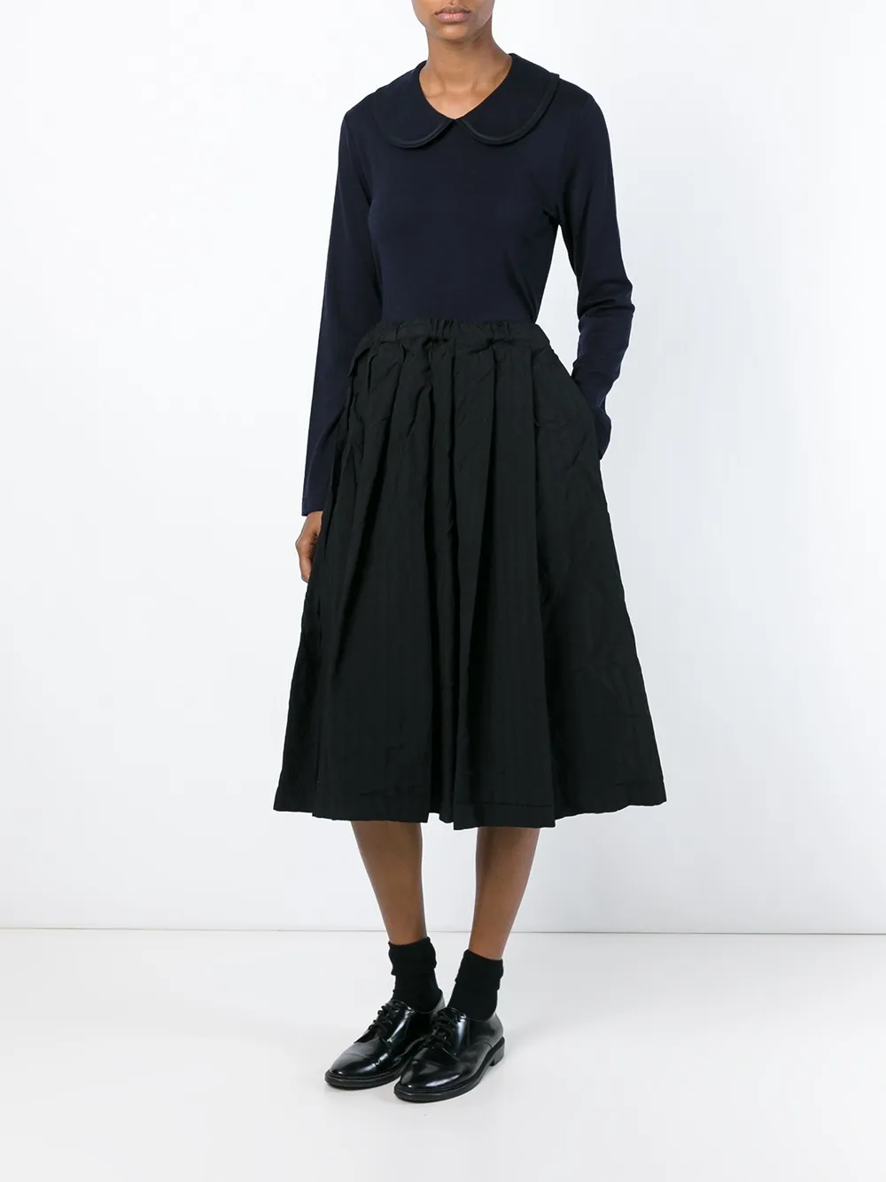 Comme Des Garçons Comme Des Garçons creased pleated skirt - Zwart