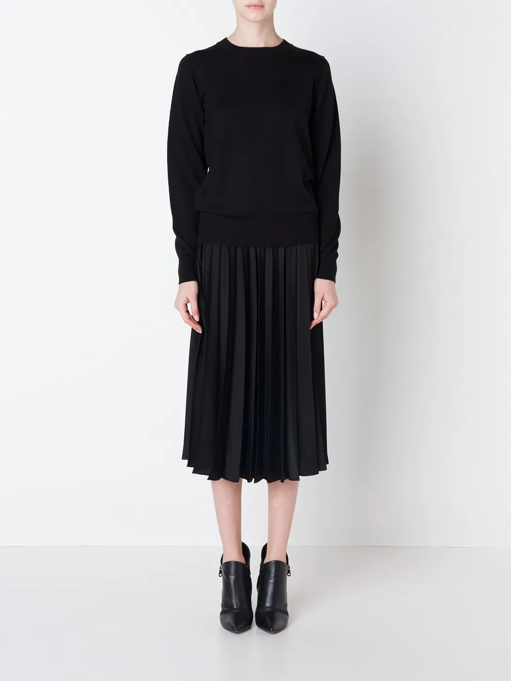 Noir Kei Ninomiya pleated skirt - Zwart