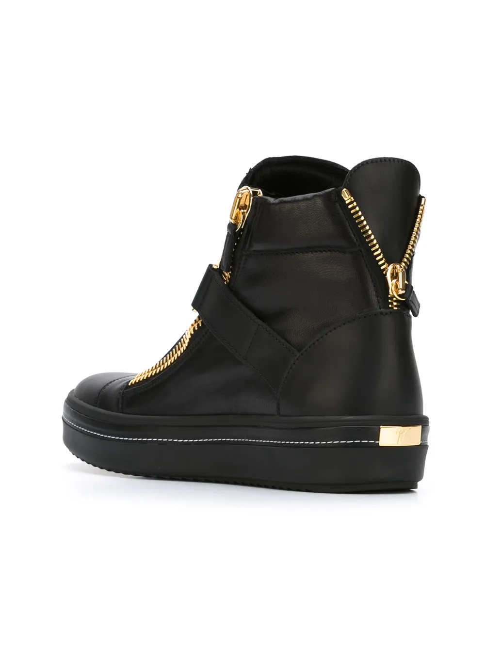 Giuseppe Zanotti zip detailed hi-top sneakers Zwart