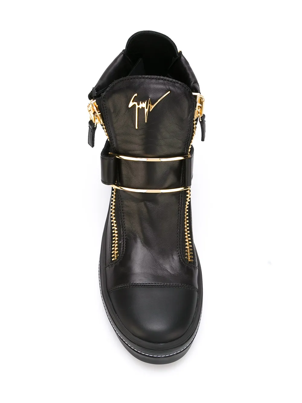 Giuseppe Zanotti zip detailed hi-top sneakers Zwart