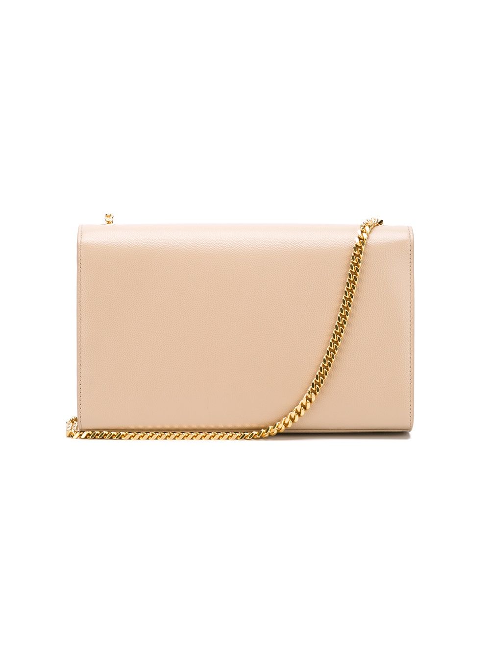 Shop Saint Laurent Medium Monogram Leather Shoulder Bag In Neutrals