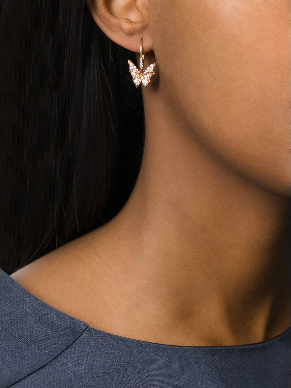 Shop Stephen Webster Diamond Wing Earrings In Metallic