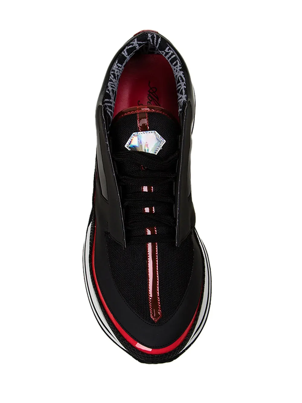 Alberto Premi panelled lace-up sneakers Black