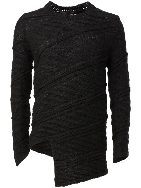 Comme des Garçons Homme Plus 비대칭 헴 스웨터