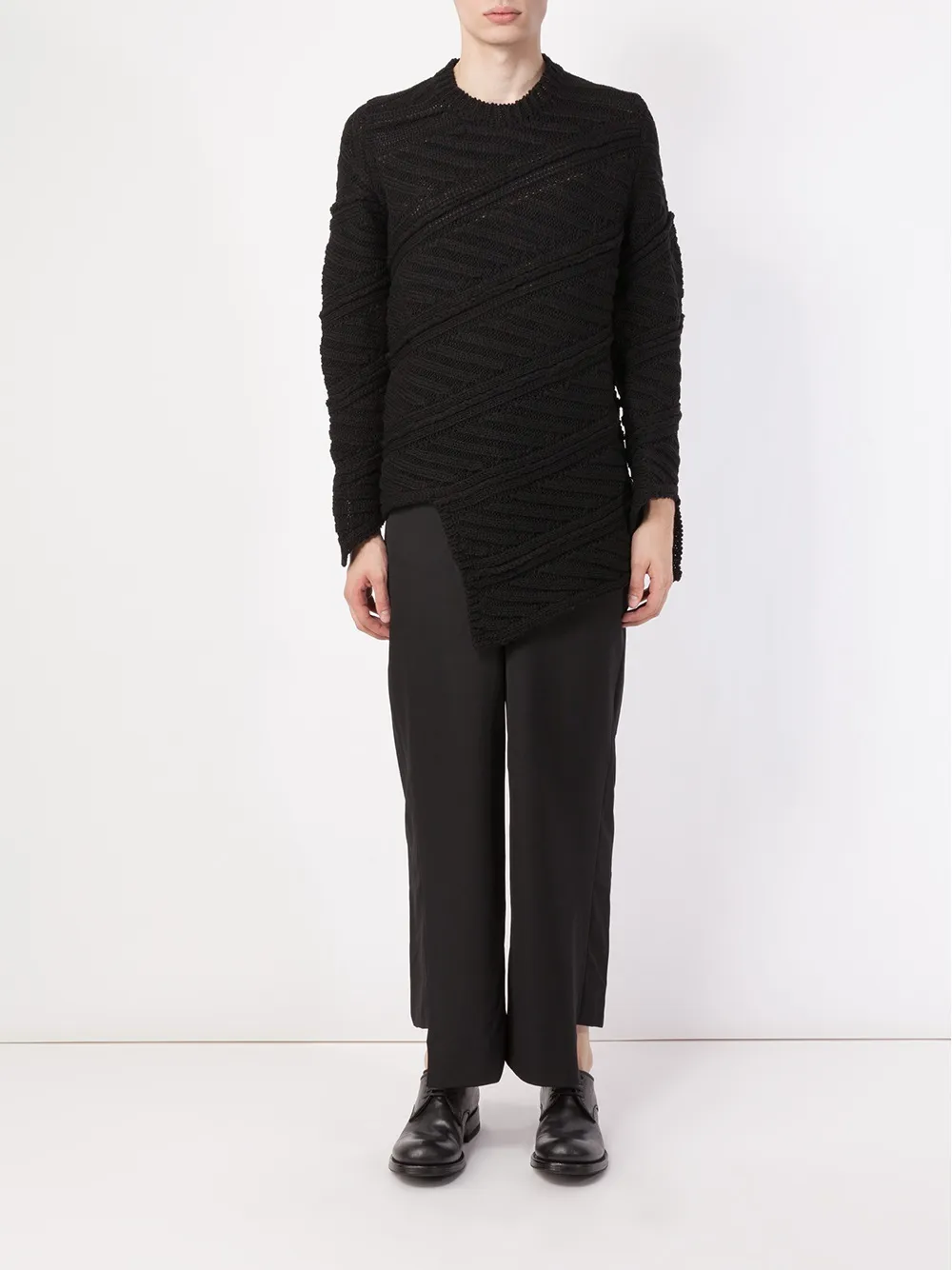 Comme des Garçons Homme Plus asymmetric sweater - Zwart