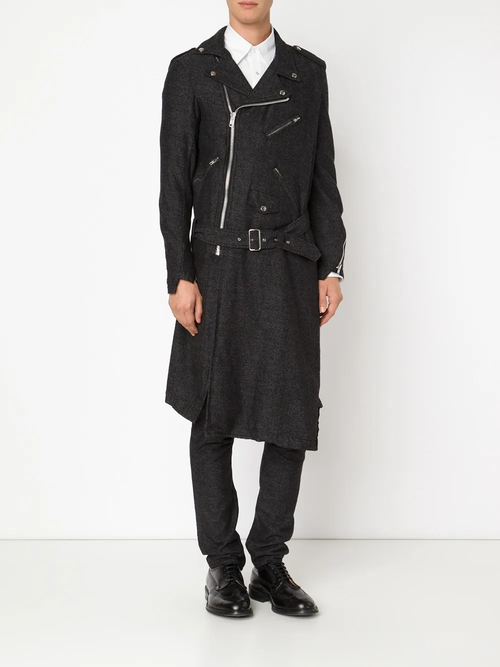 Comme Des Garçons Homme Deux Biker Coat In Black