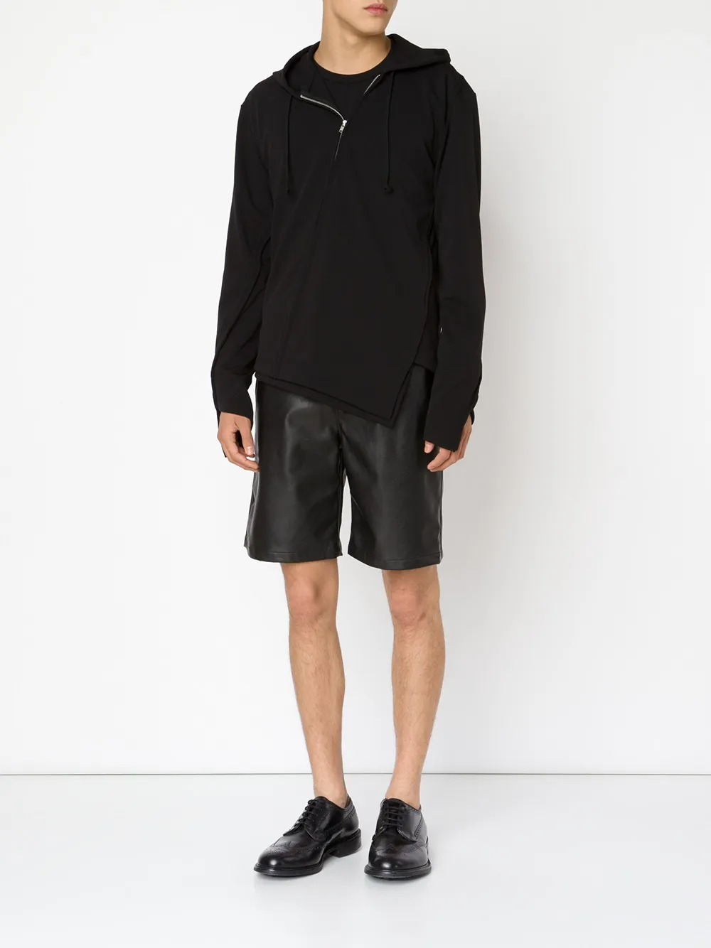 Comme des Garçons Homme Plus asymmetric zip sweater - Zwart