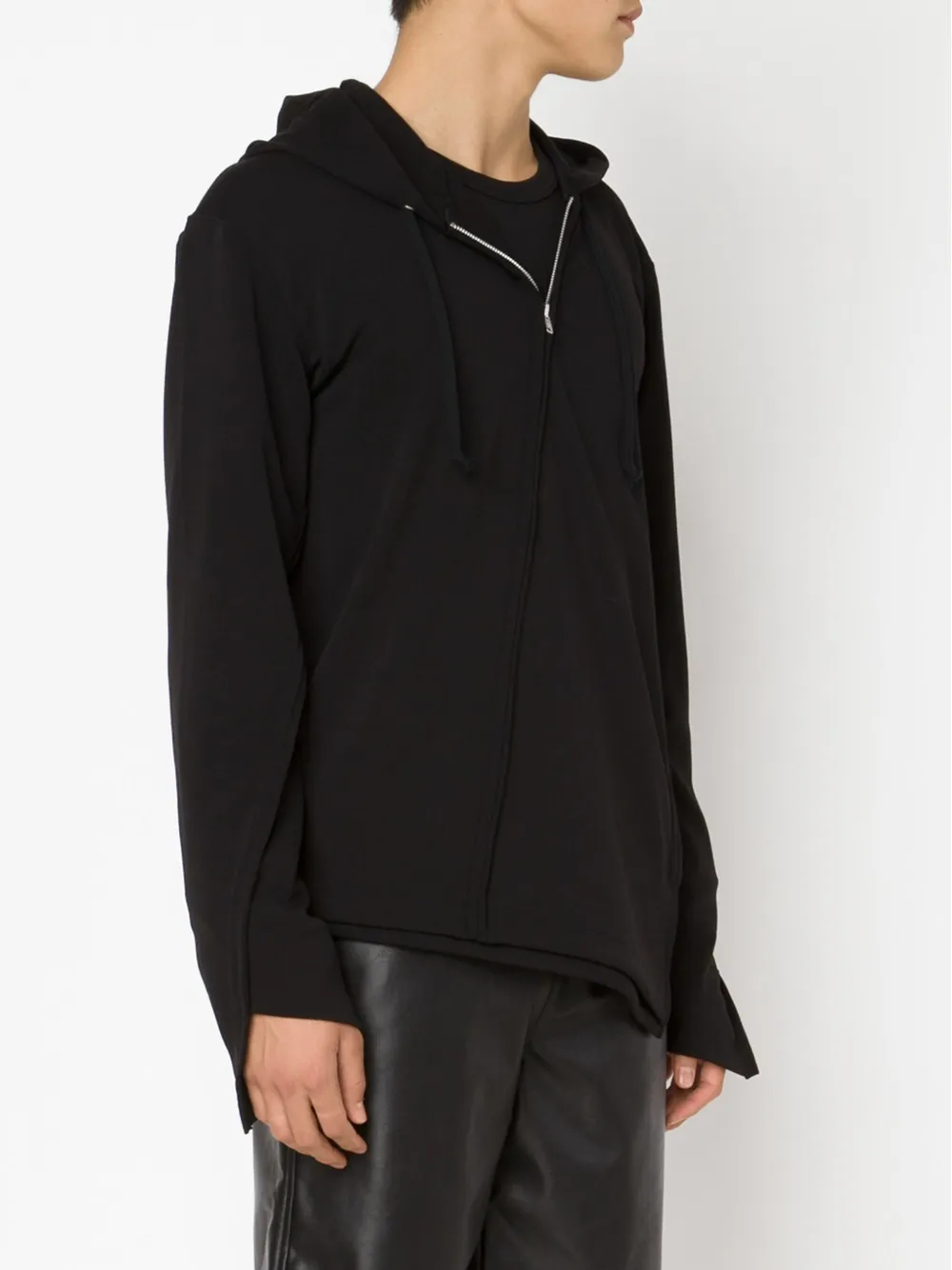 Comme des Garçons Homme Plus asymmetric zip sweater Zwart