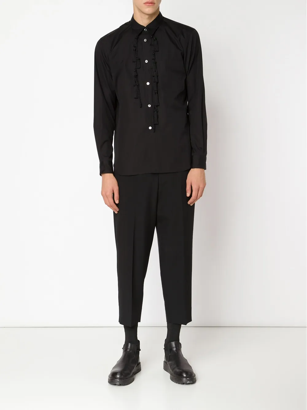 Comme des Garçons Homme Plus tassel shirt - Zwart