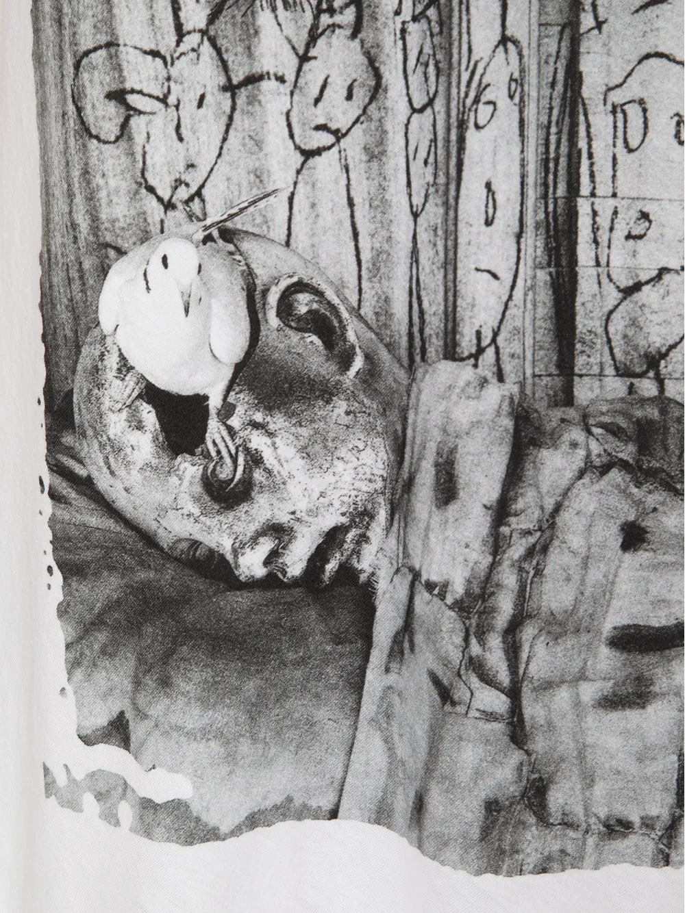 Comme des Garçons Homme Plus long printed T-shirt Wit