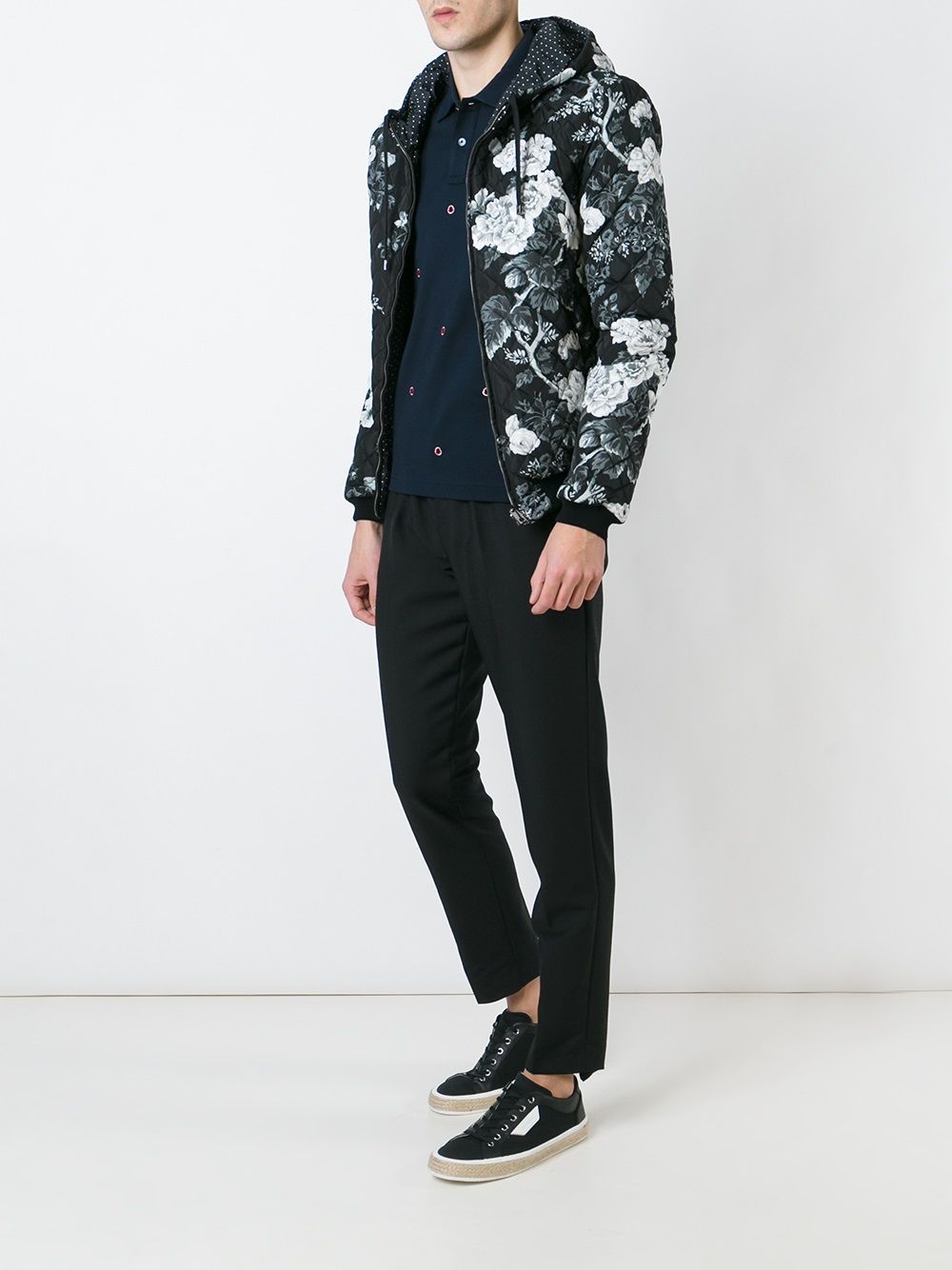 Dolce & Gabbana Floral Print Quilted Jacket - Farfetch