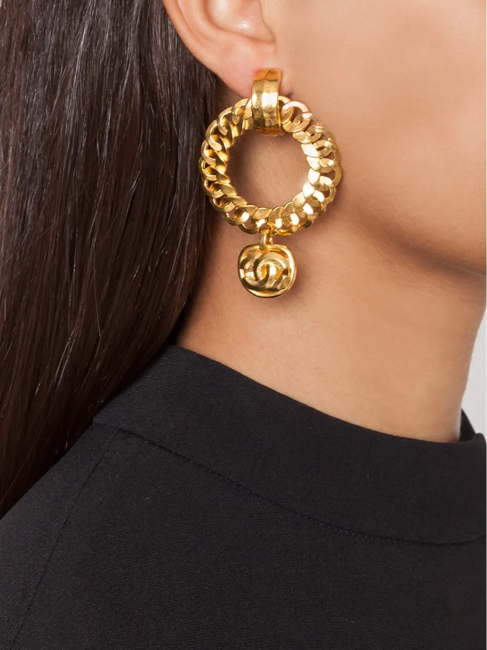 chanel vintage 标志耳环