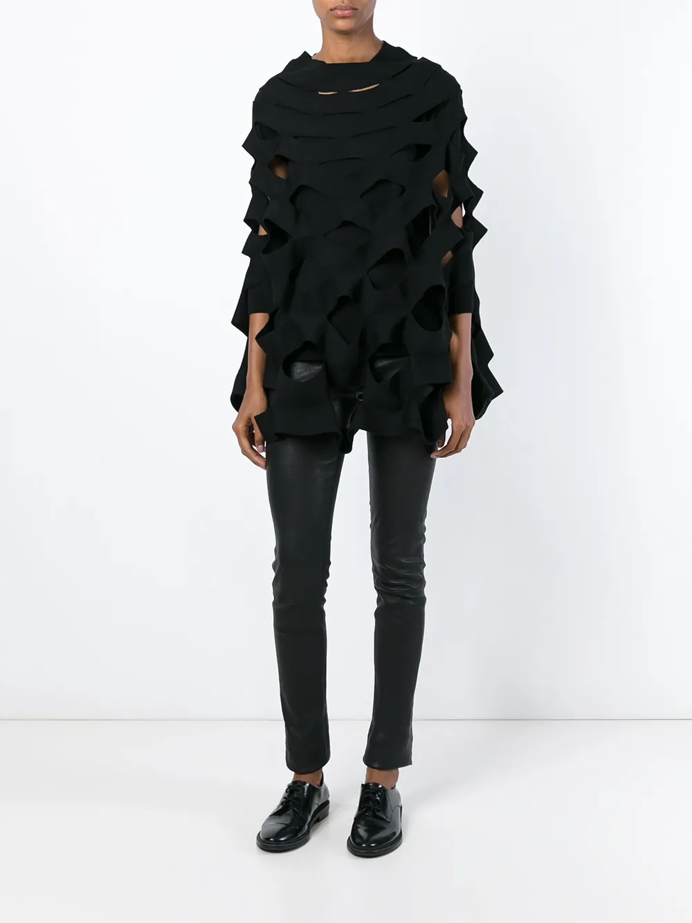 Junya Watanabe Cutout Poncho In Black