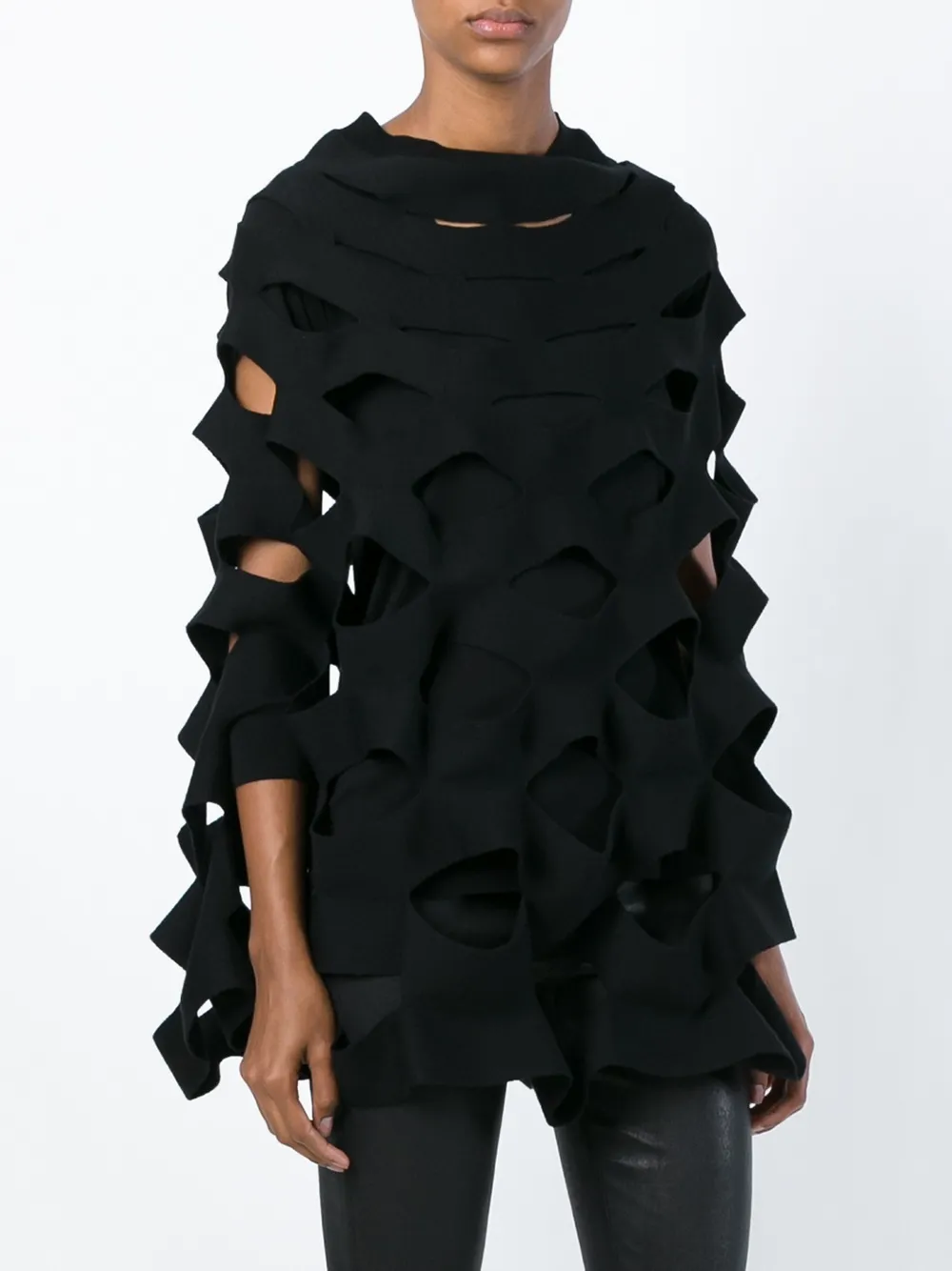 Junya Watanabe Cutout Poncho In Black