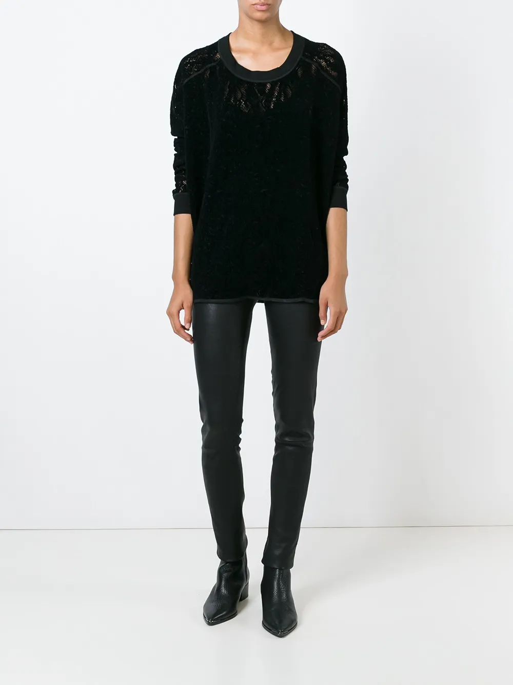  High 'assume' Spitzentop   Schwarz 