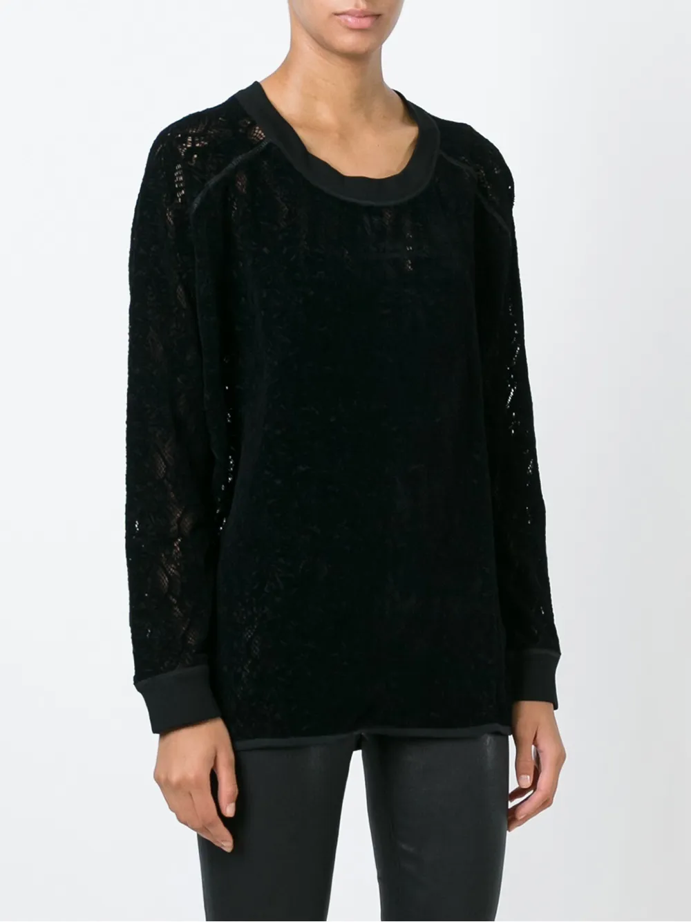  High 'assume' Spitzentop   Schwarz 