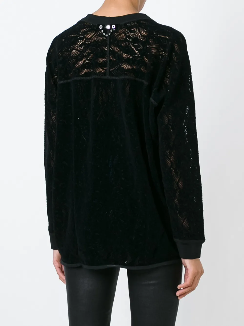 High 'Assume' lace top Zwart