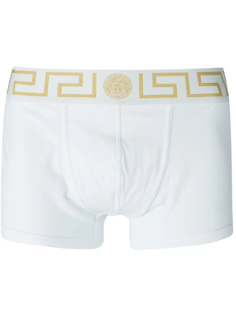 Versace - pack of two Greca waistband boxers - men - Cotton/Spandex/Elastane - 6, White