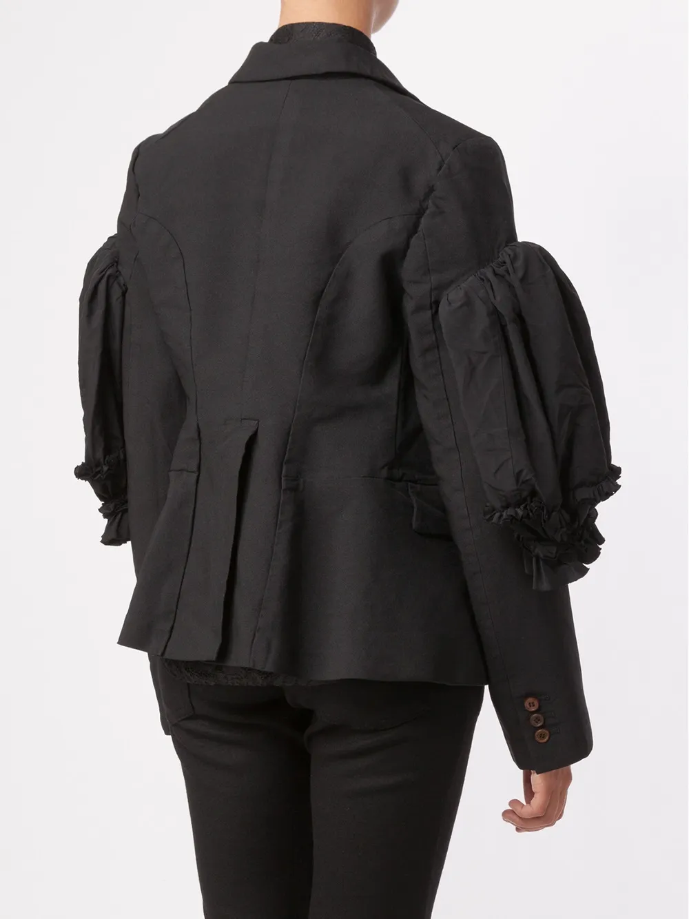 Comme Des Garçons ruffle sleeve blazer Zwart