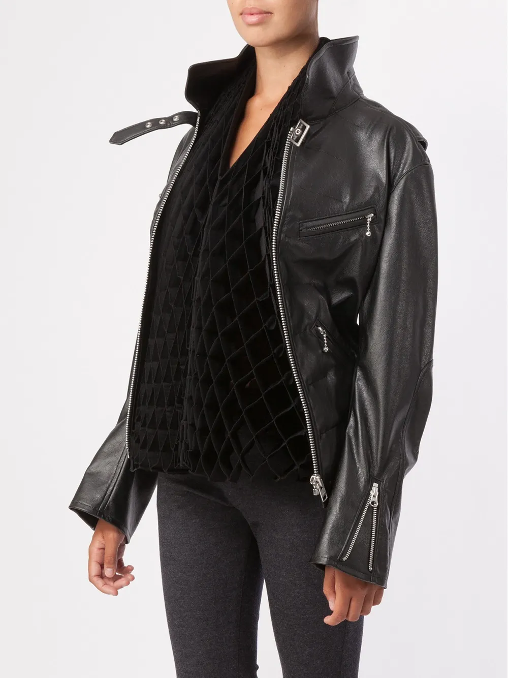 Junya Watanabe Diamond Concertina Jacket In Gray