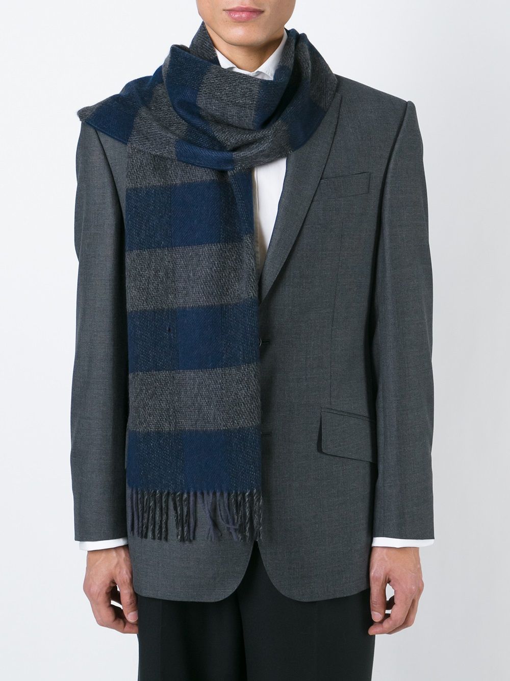 Lanvin fringed scarf - Blauw