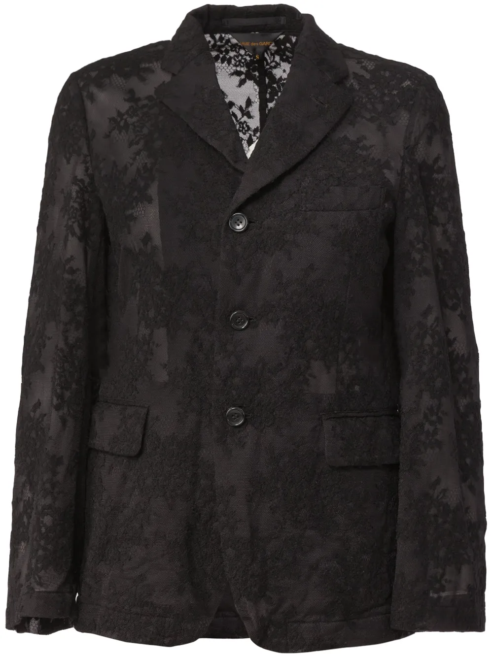 Comme Des Garçons Lace Blazer In Black