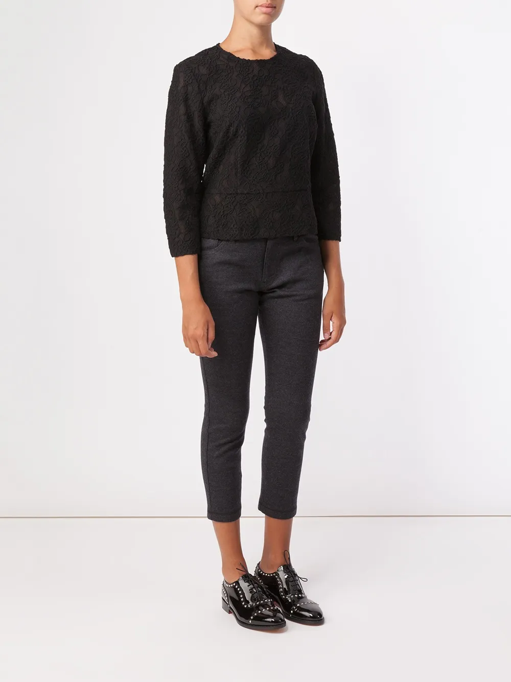 Comme Des Garçons lace blouse - Zwart