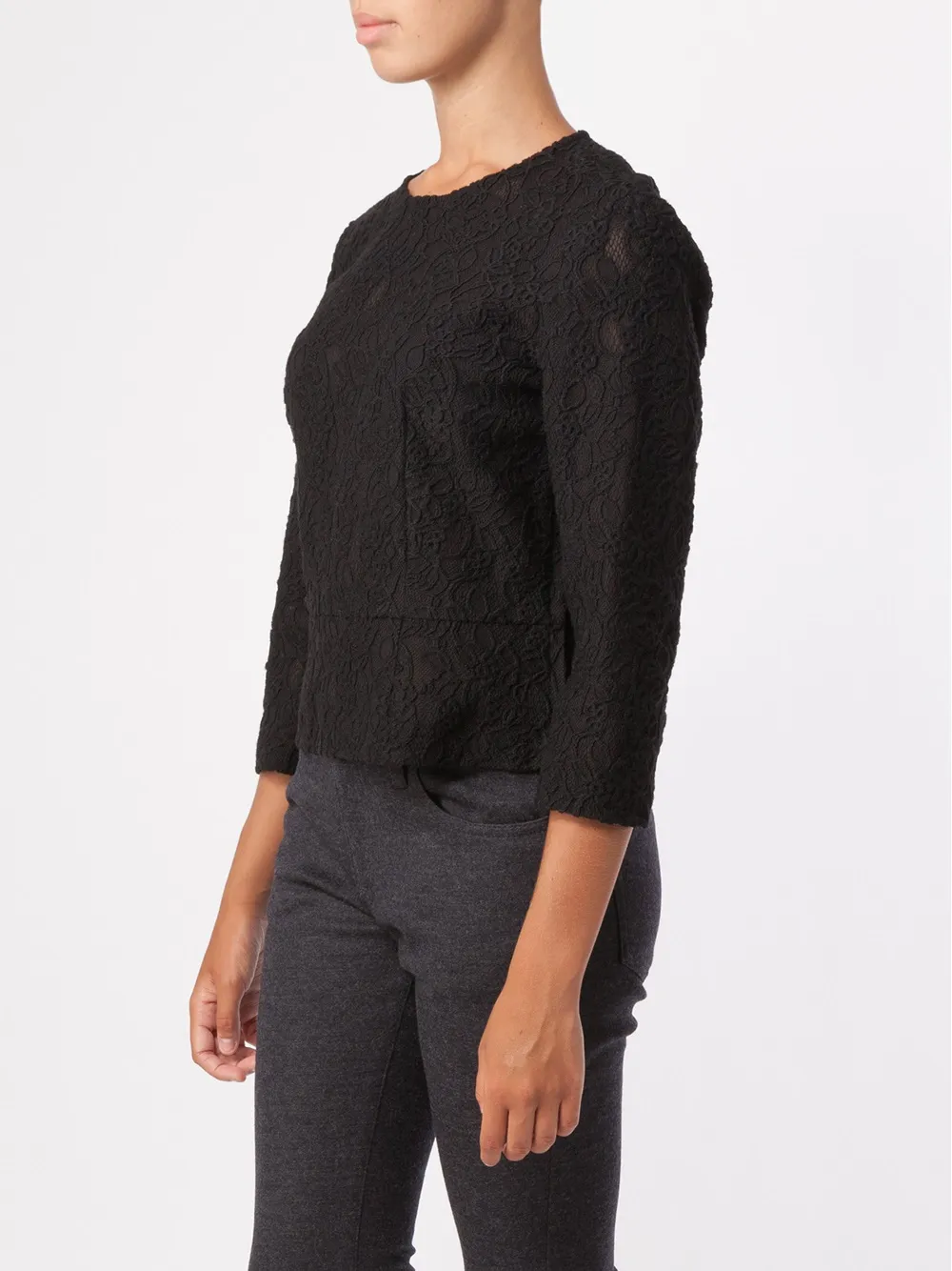 Comme Des Garçons lace blouse Zwart