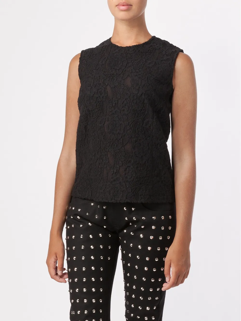 Comme Des Garçons Lace Tank In Black