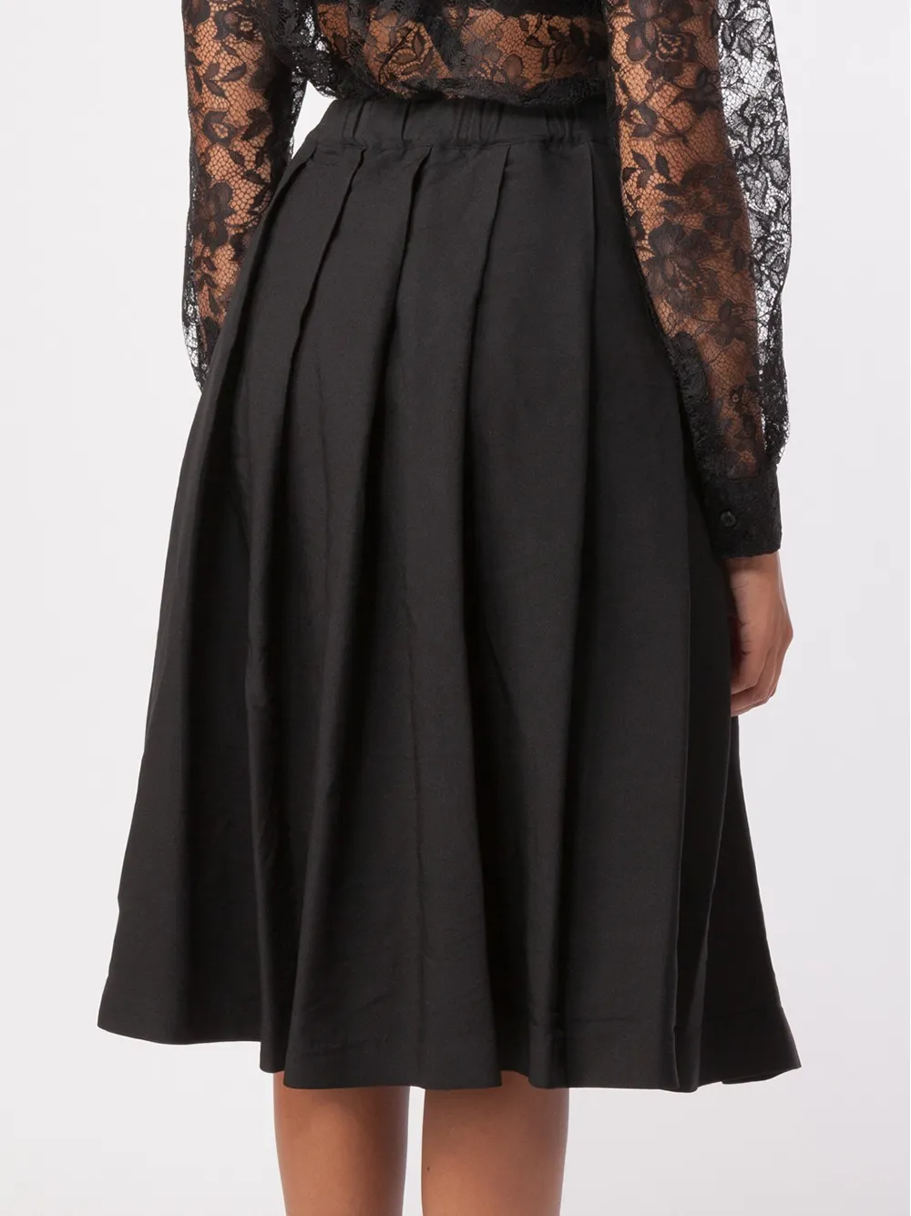 Comme Des Garçons Pleated Midi Skirt In Black