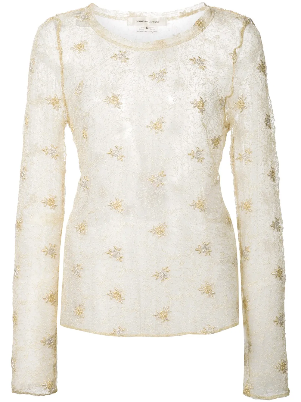 Comme Des Garçons ruffled hem lace blouse | White | Image 1