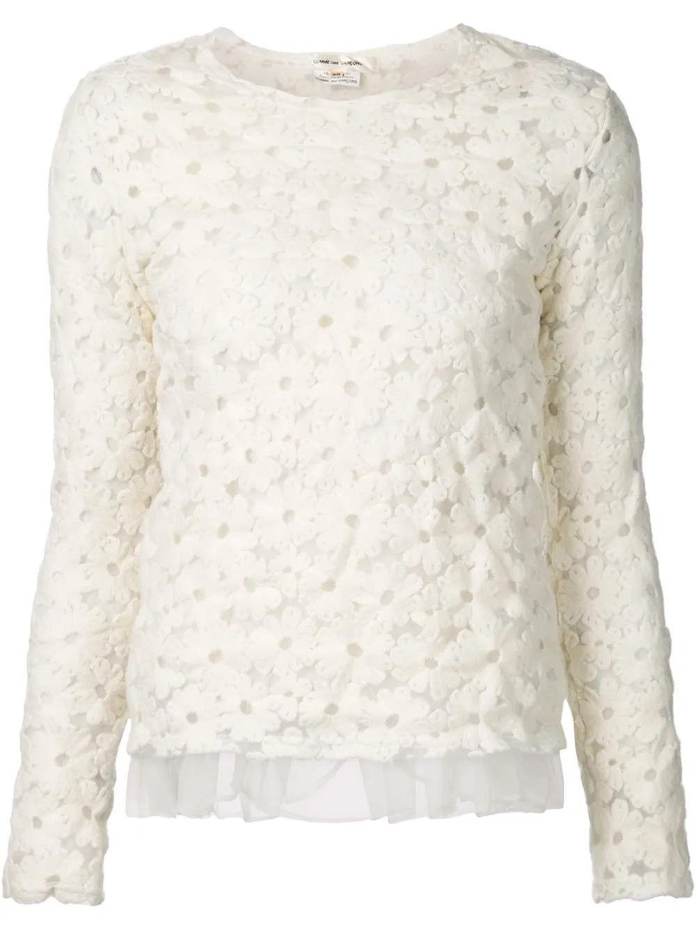 Comme Des Garçons lace ruffled hem blouse | White | Image 1
