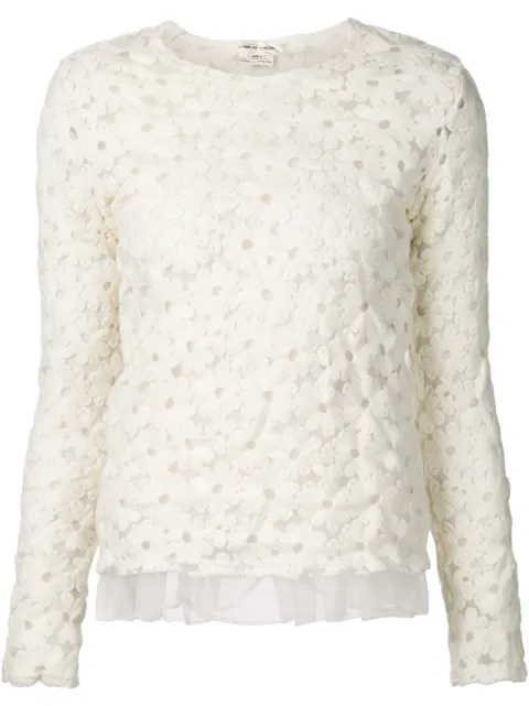 Comme Des Garçons lace ruffled hem blouse