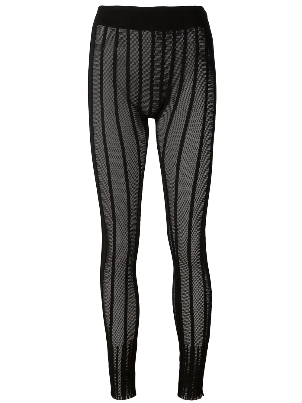 Issey Miyake striped mesh leggings - Nero