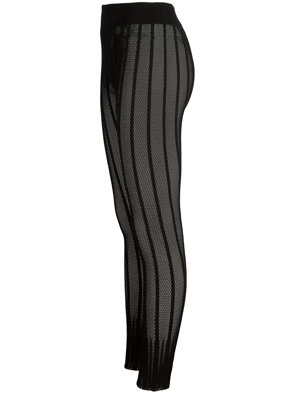  Issey Miyake Gestreifte Netzstoffleggings   Schwarz 