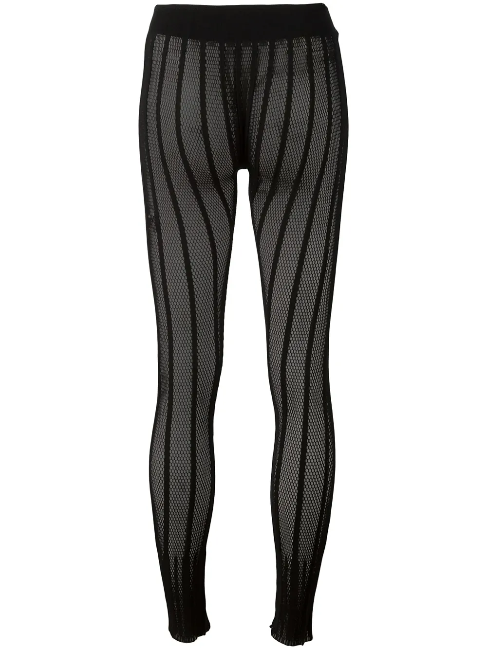  Issey Miyake Gestreifte Netzstoffleggings   Schwarz 