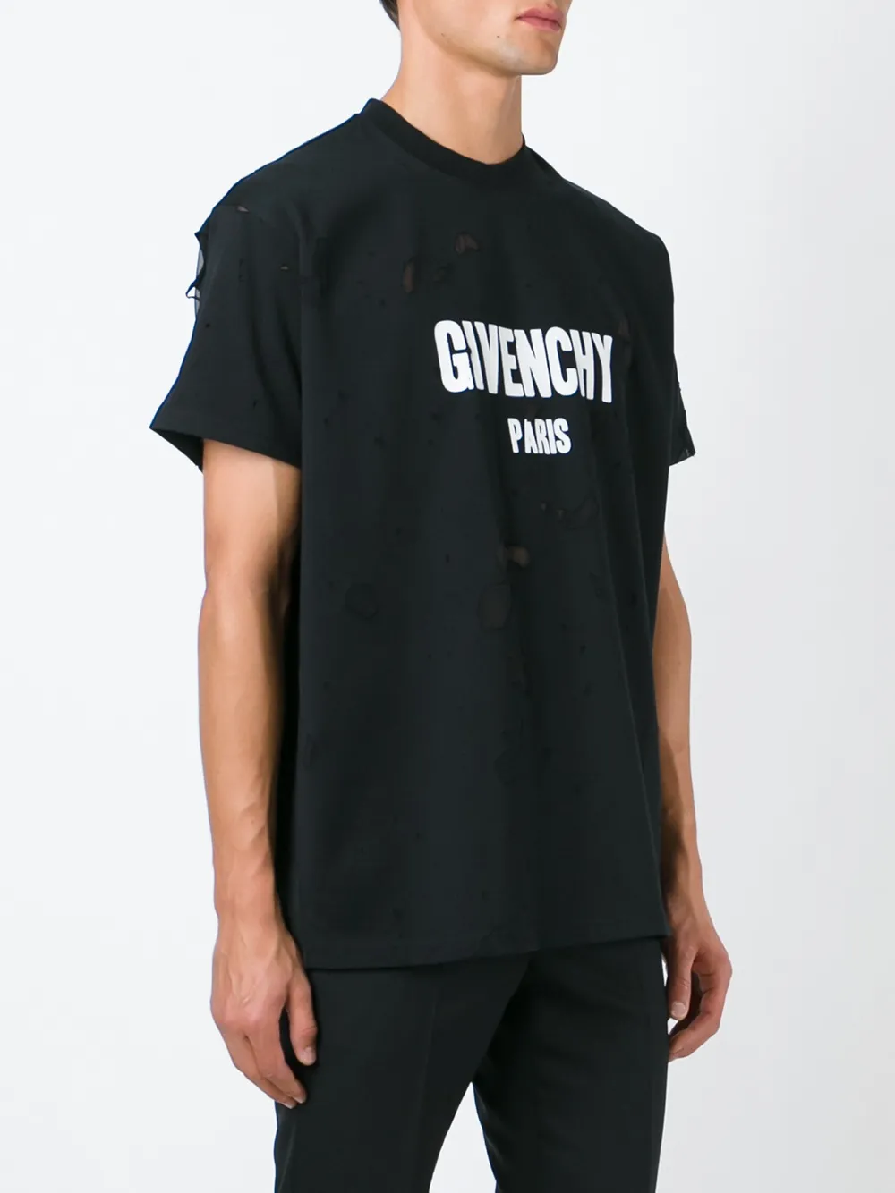 givenchy distressed logo t shirt