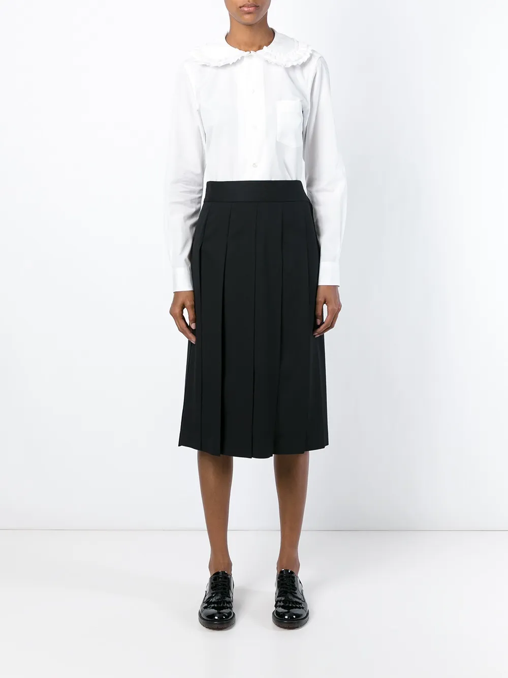 Comme Des Garçons Girl knife pleat midi skirt - Zwart
