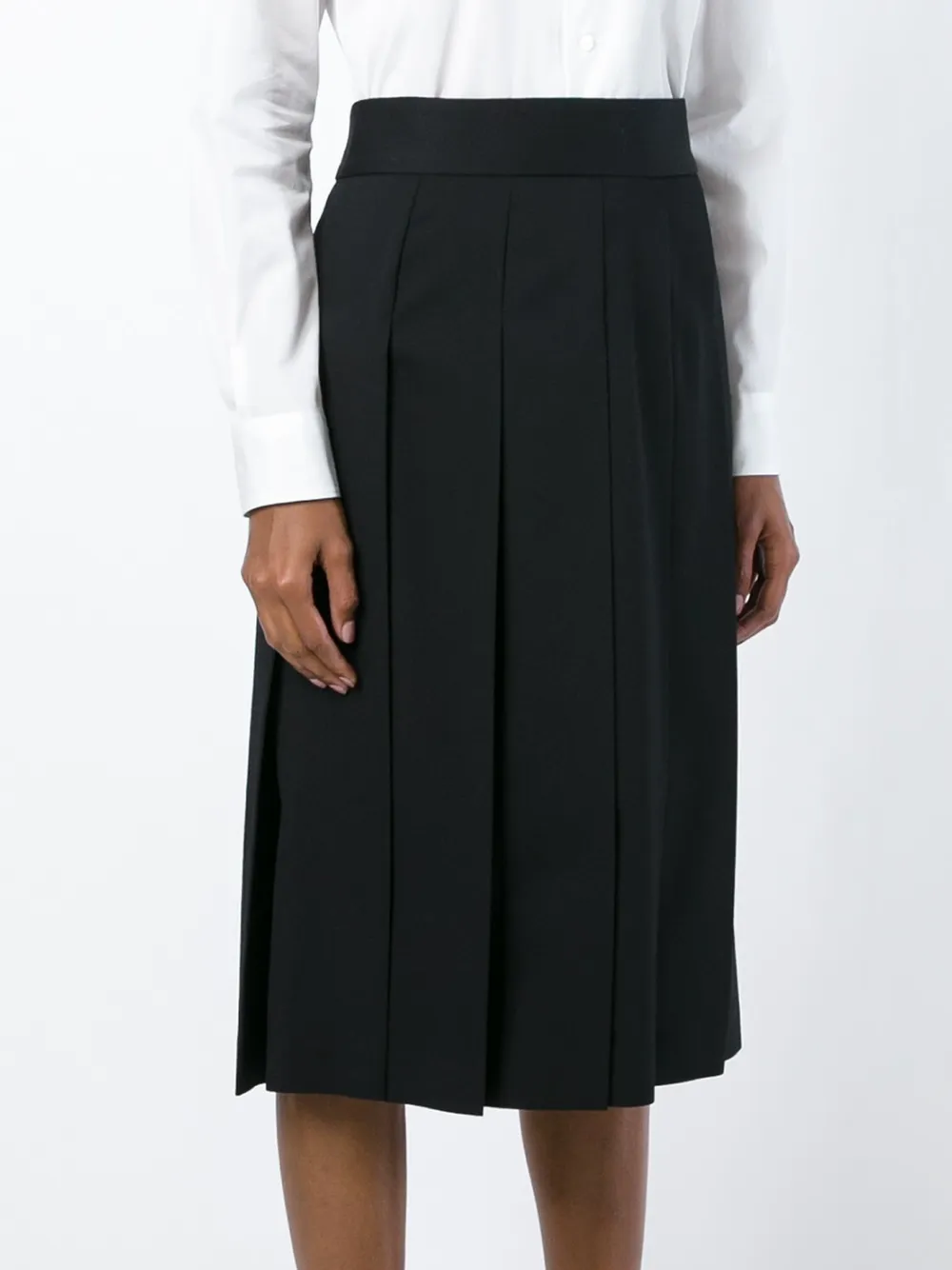 Comme Des Garçons Girl knife pleat midi skirt Zwart