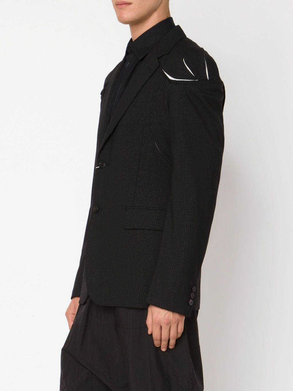 Comme Des Garçons Homme Deux Cut-out Details Blazer In Black