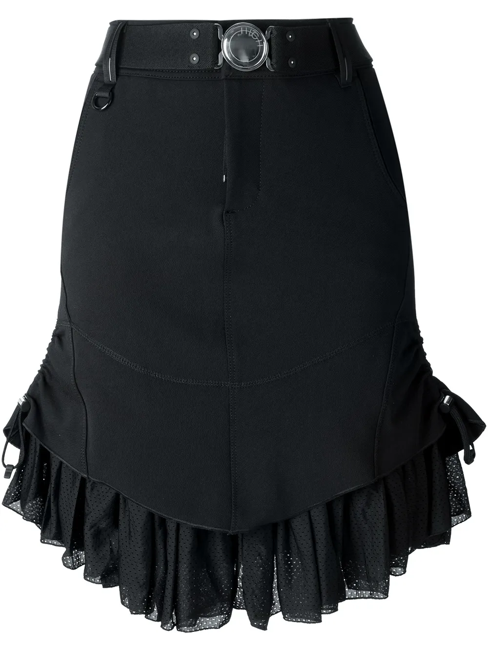 High ruffled hem skirt - Nero