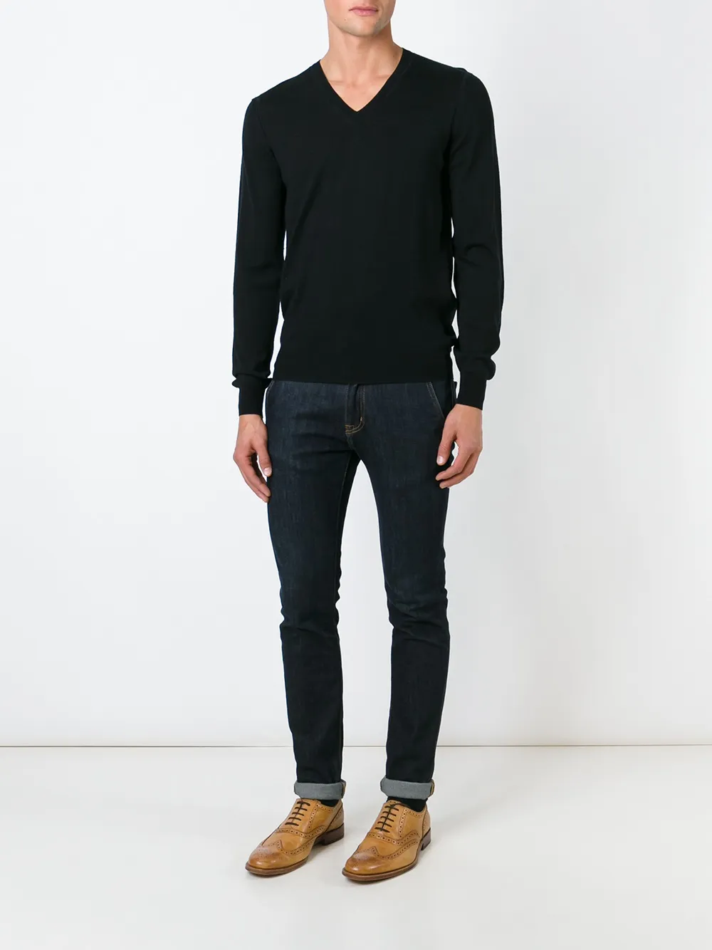 Paolo Pecora v-neck sweater Zwart